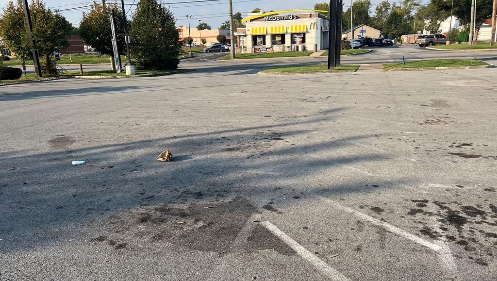 Freedom Plasma parking lot before new line markings