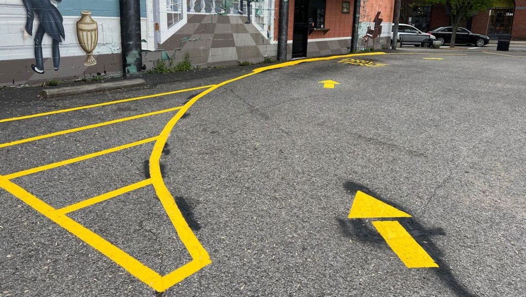 line striping project in Louisville, KY