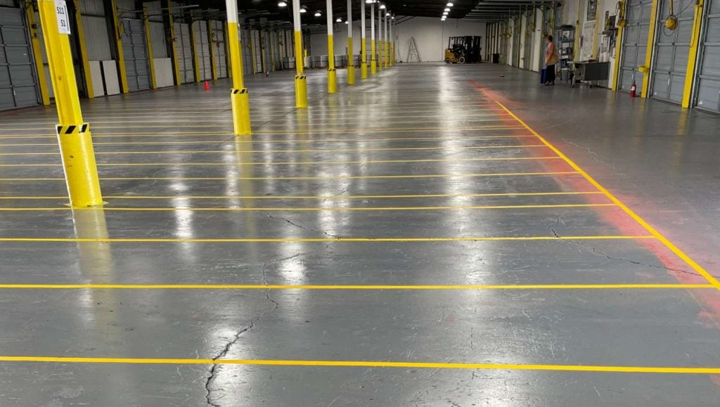 new warehouse line markings