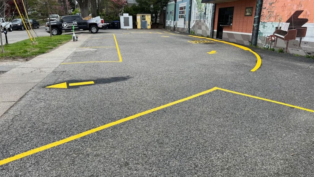 parking lot striping project in Louisville, KY