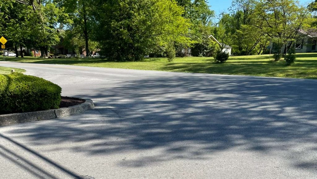 pavement needing a stop bar