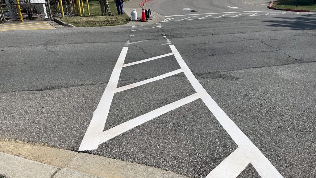 new thermoplastic marking job for a medical center