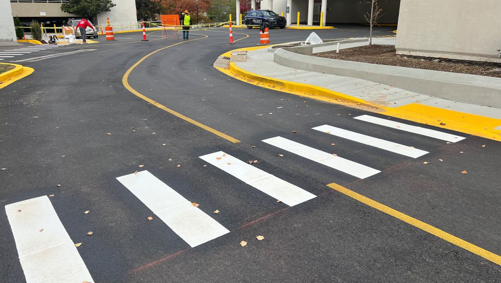 cross walk freshly painted for University of Kentucky Good Samaritan Hospital