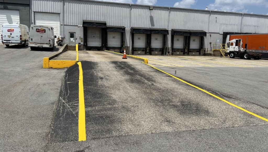 truck parked in stall