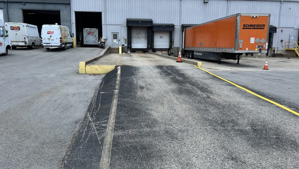 truck bay. stalls needing striped