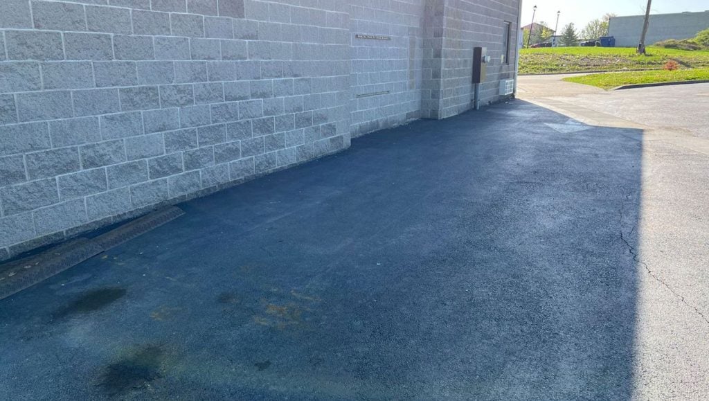 unfinished line marking project in La Grange, KY