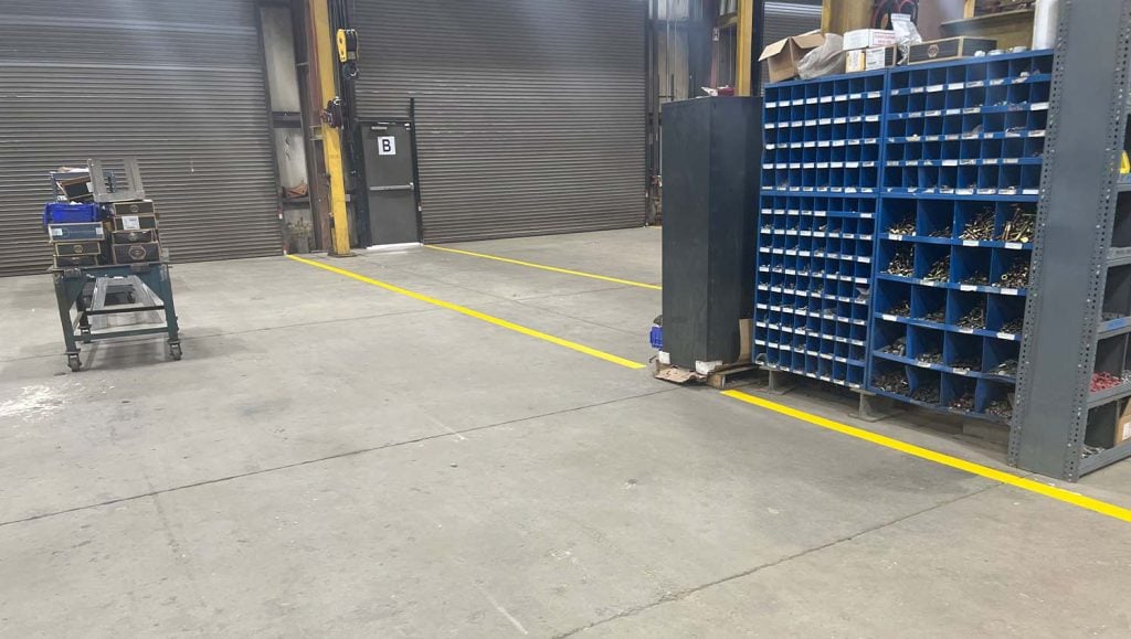freshly painted line markings