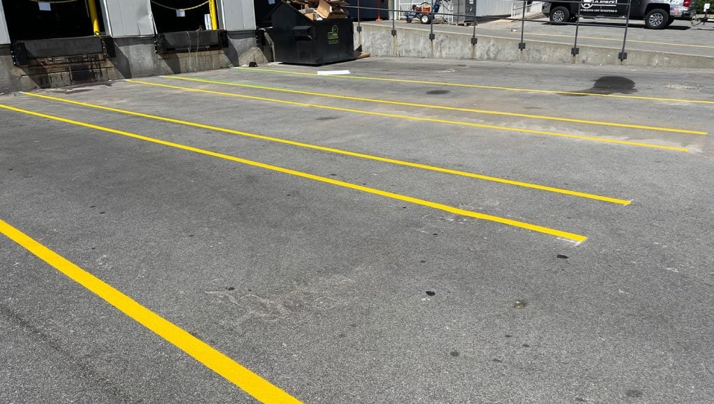 parking lot with fresh paint parking lot lines