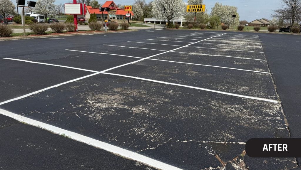 freshly painted parking spots for Masala Fine Indian Cuisine