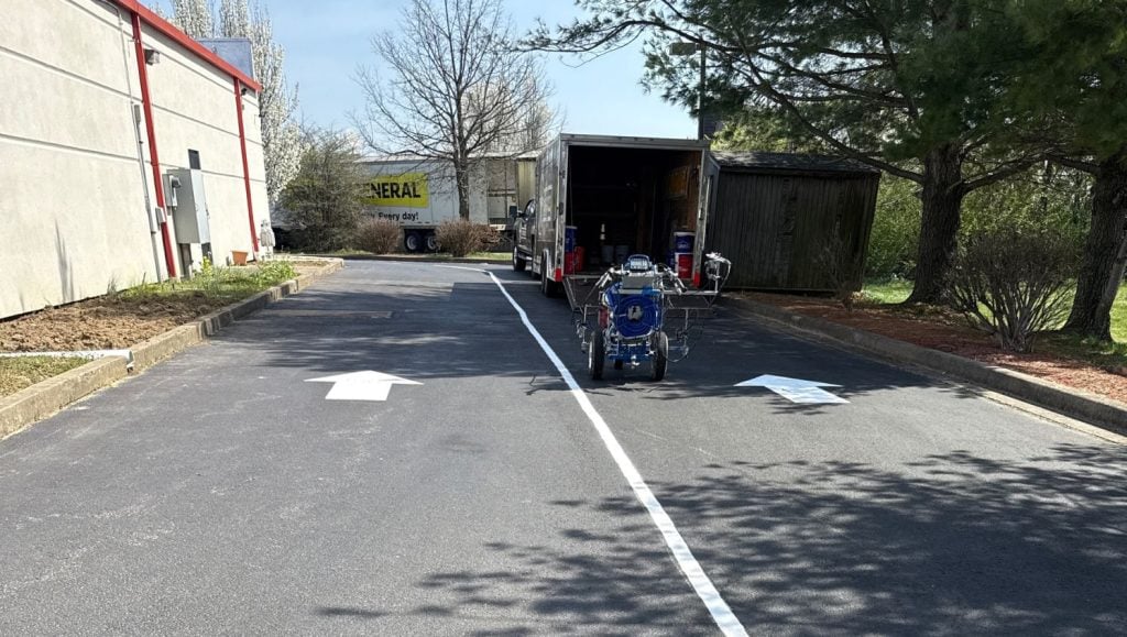 freshly painted line striping for Masala Fine Indian Cuisine parking lot