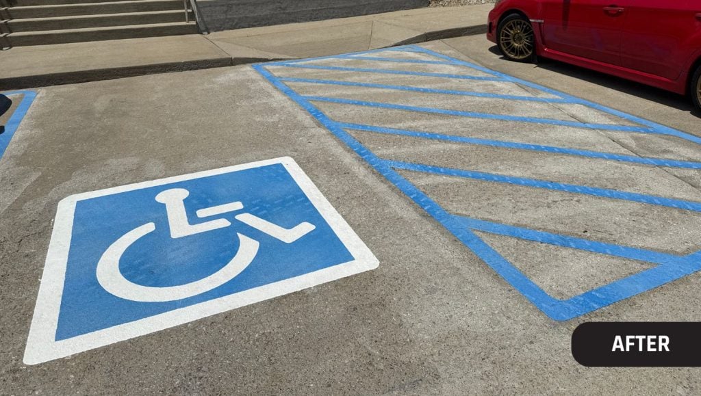 ada compliance parking spots freshly painted for Kinemetrix
