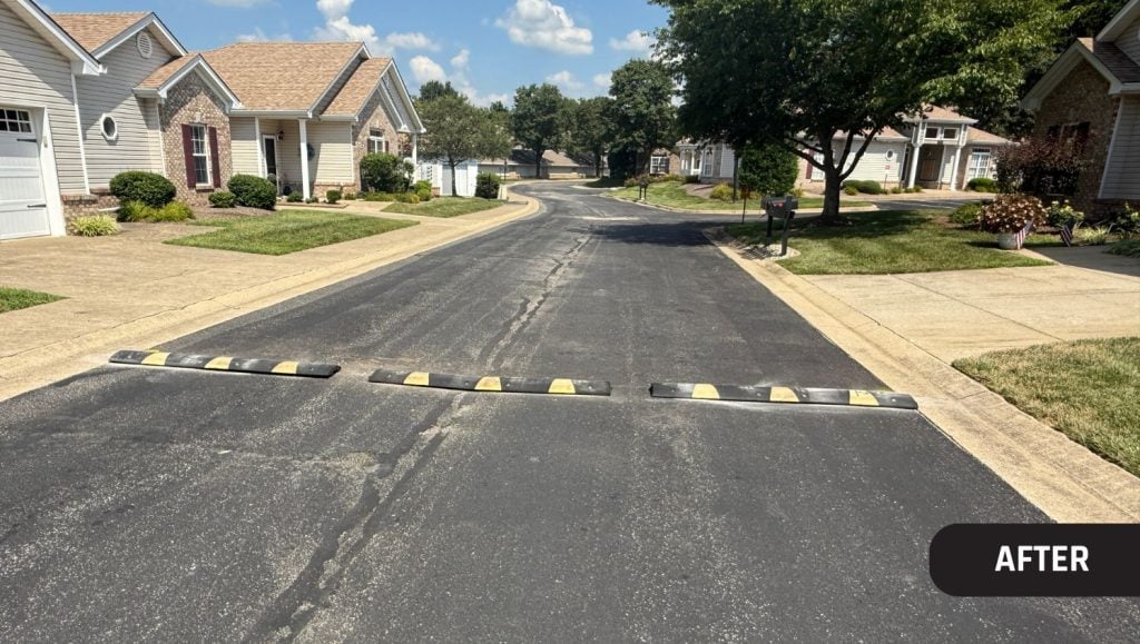 Savannah Springs Subdivision development with new speed bumps installed