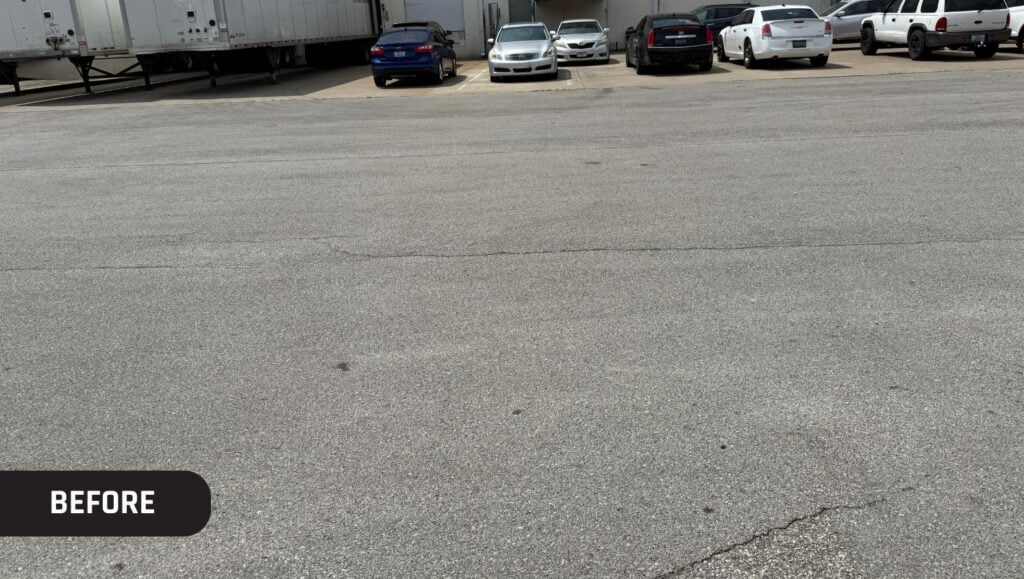 Sabert parking lot with no parking lot lines