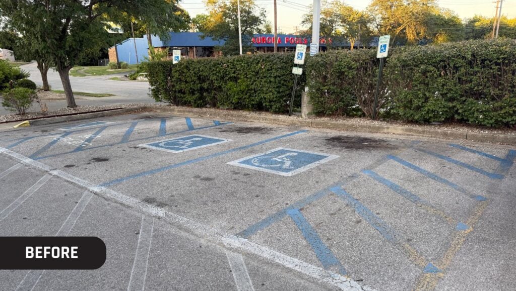 faded ada compliance parking spots before portrait