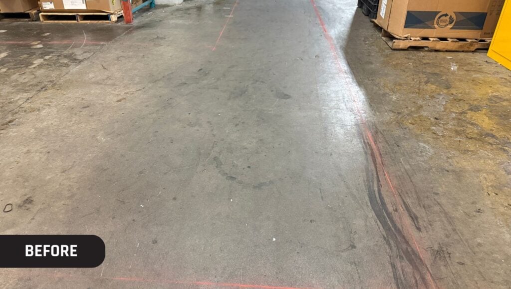 Kentucky Lottery warehouse before line markings painted