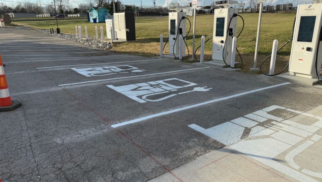 After EV Charging Bay Markings Project for Amteck Electrical Contractor in Glasgow, KY