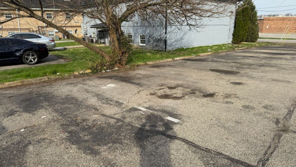 Before Line Striping Project for River City Real Estate in Louisville,KY