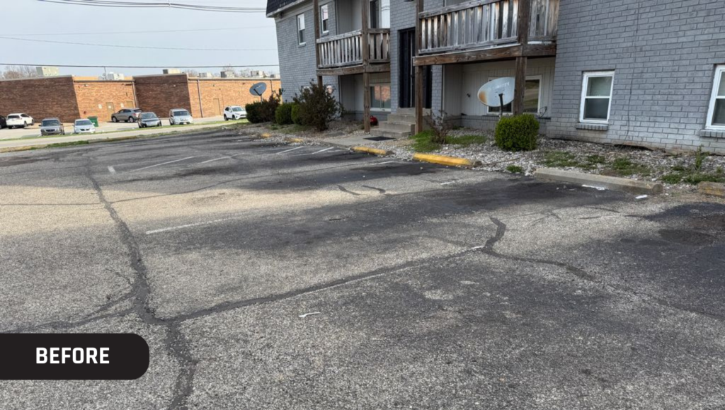 Before Line Striping for River City Real Estate in Louisville,KY