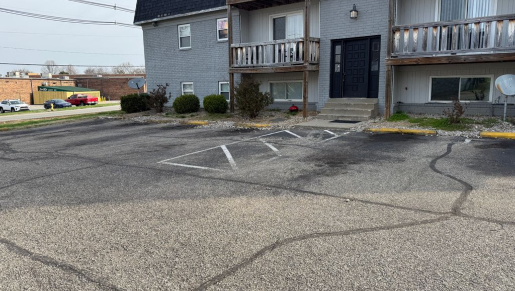 Before Line Striping Work for River City Real Estate in Louisville,KY