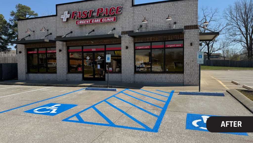 After Line Striping for Fast Pace Health in Leitchfield, KY