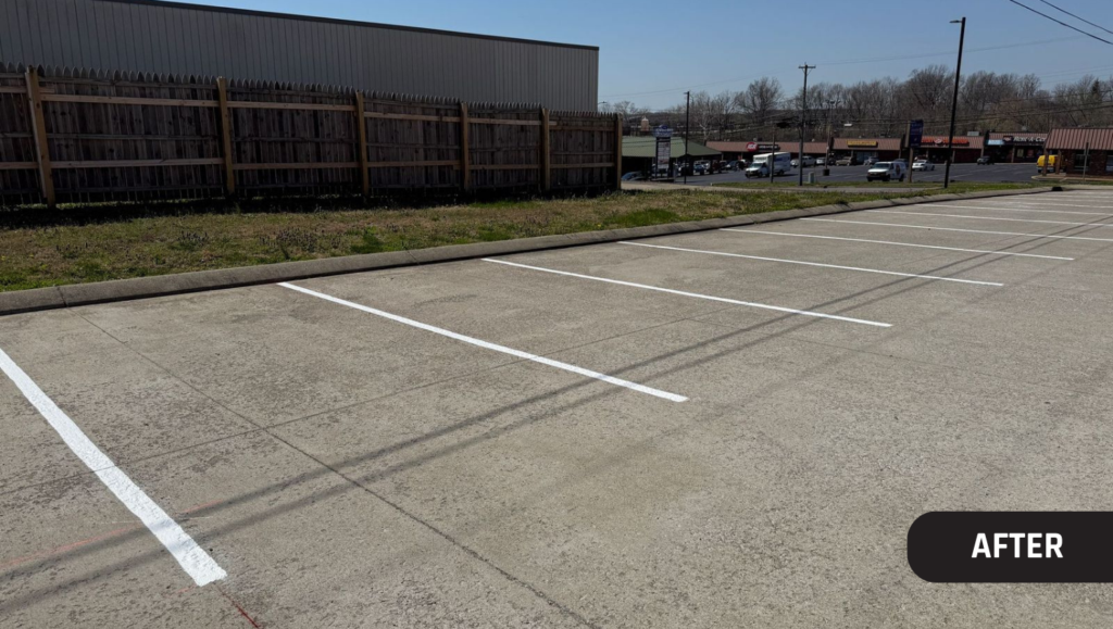 After Line Striping Project for Fast Pace Health in Leitchfield, KY