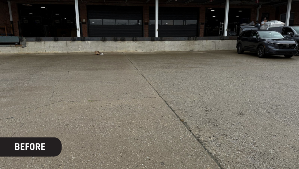 Before Line Striping for Louisville Overstock Warehouse in Louisville, KY