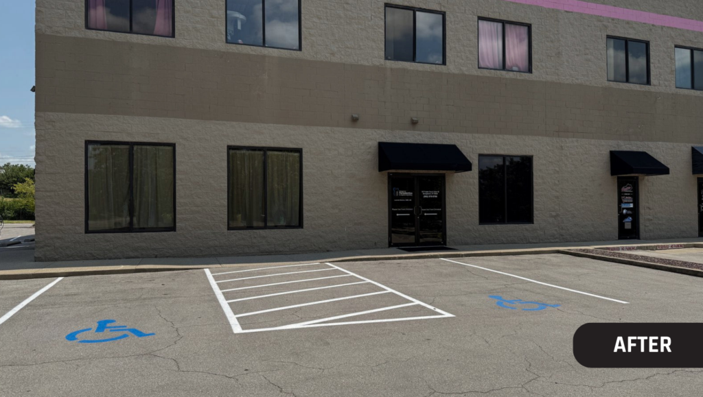 After Line Striping for Dr. Rebecca Baker in Georgetown, KY