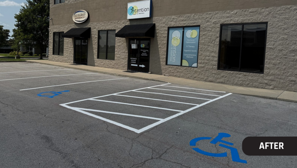 After Line Striping Project for Dr. Rebecca Baker in Georgetown, KY