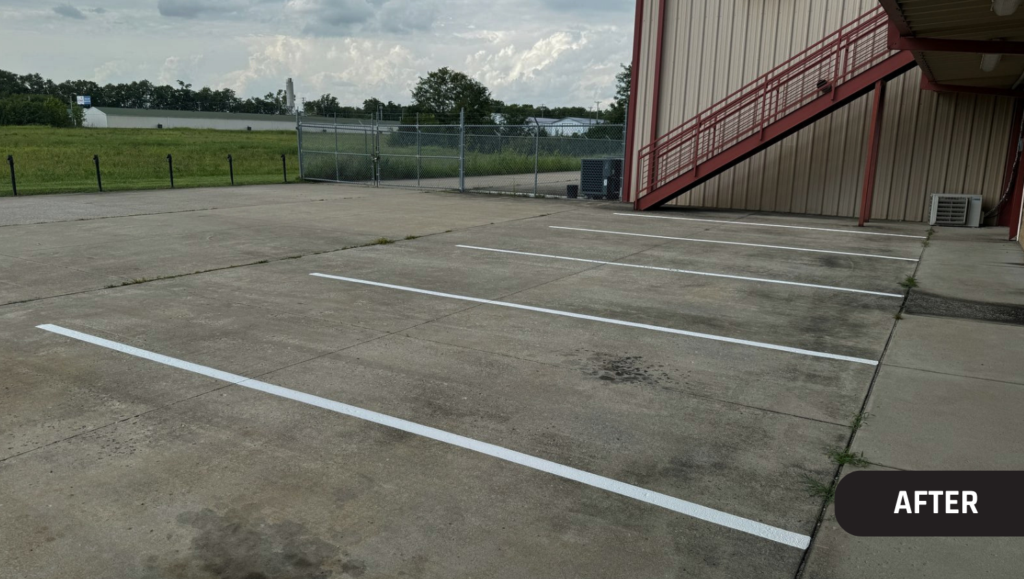 After Line Striping for Thoroughbred Diesel in Winchester, KY
