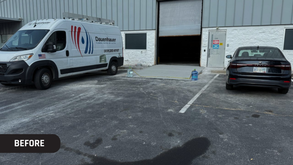 Before Line Striping for Justbid Warehouse in Lexington, KY