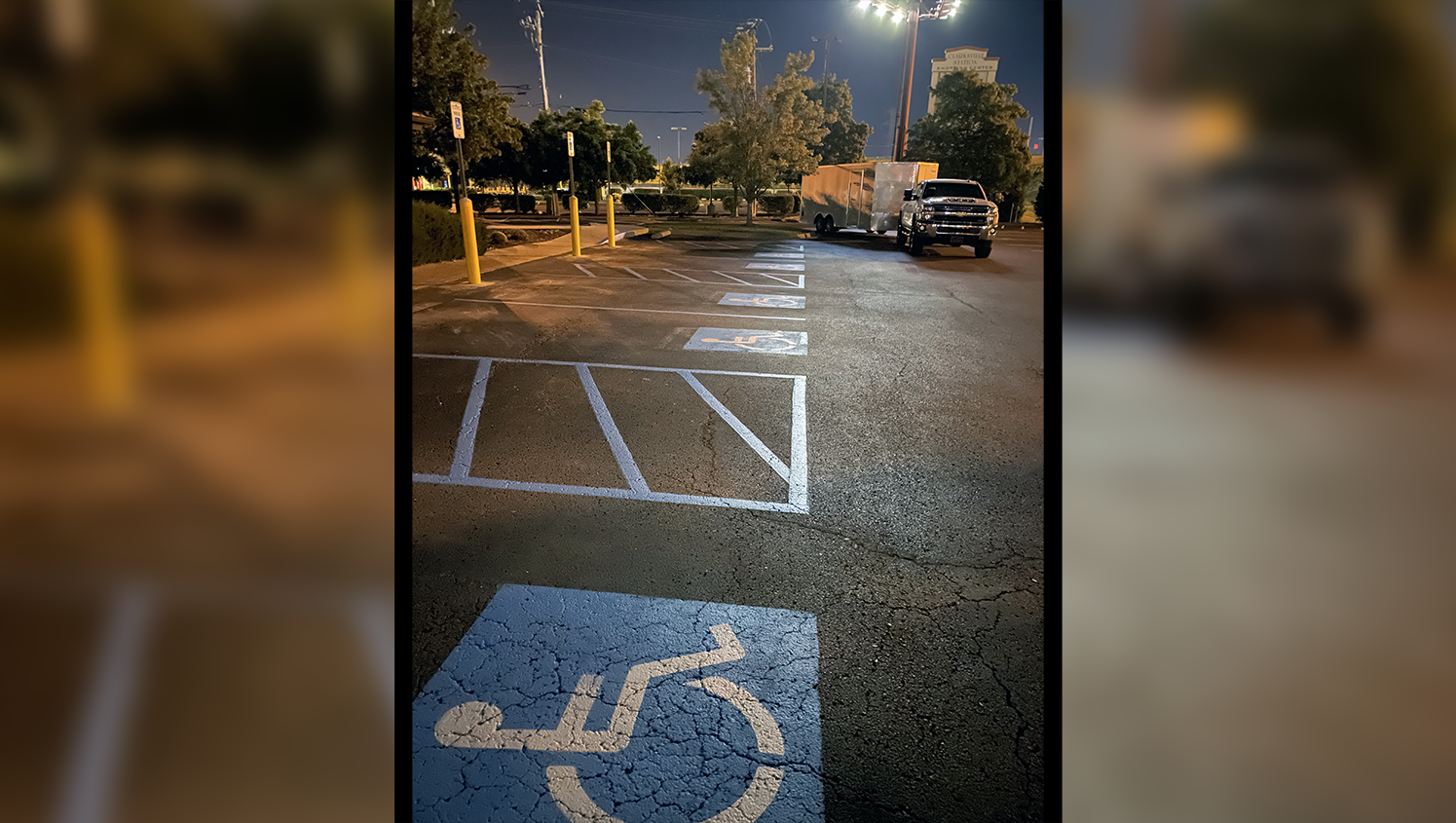 newly striped ada parking spaces for cheddar’s scratch kitchen