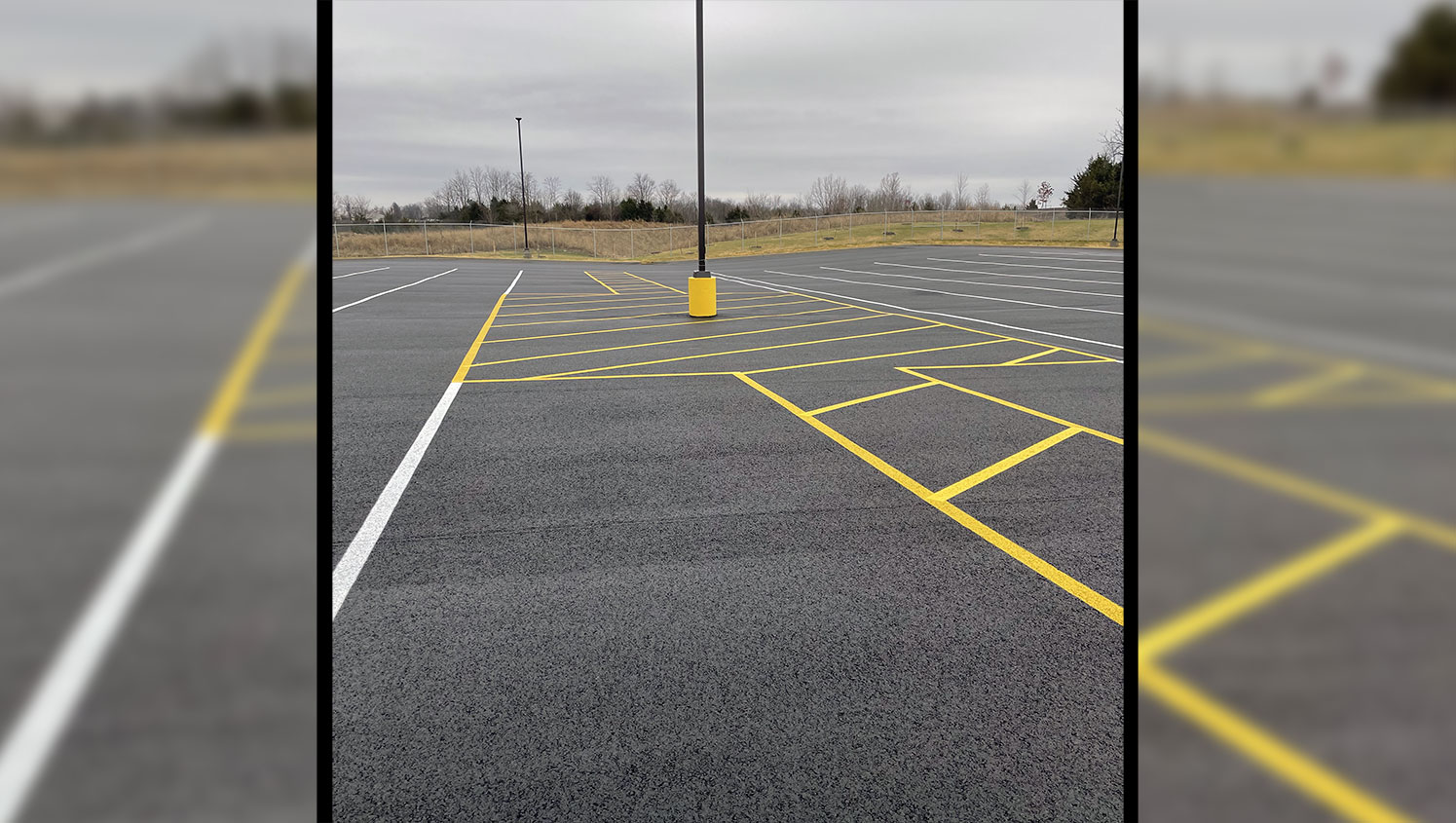 yellow and white line striping at ground effects llc