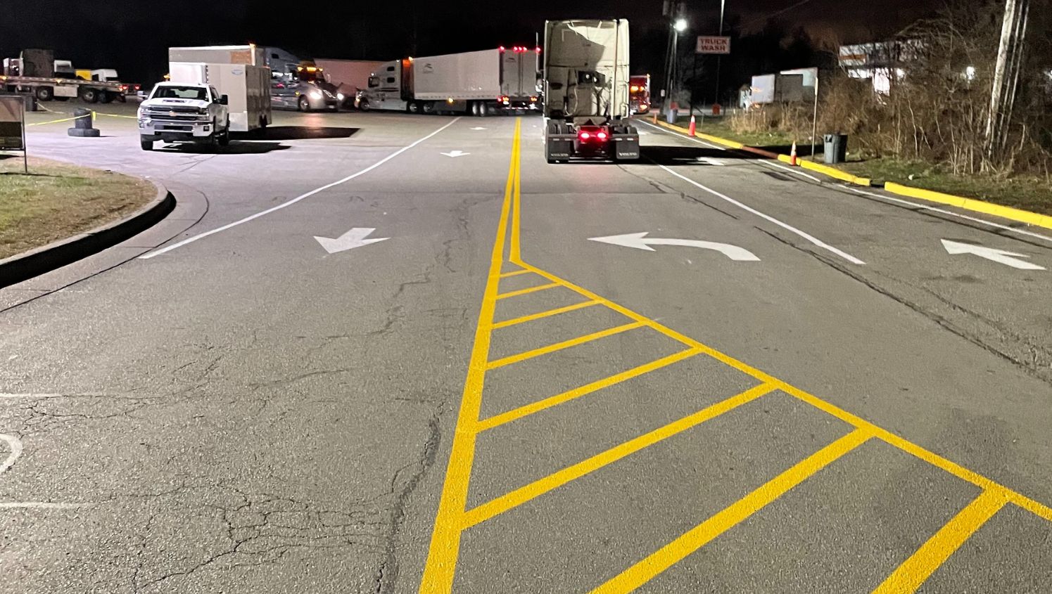 new parking lot striping