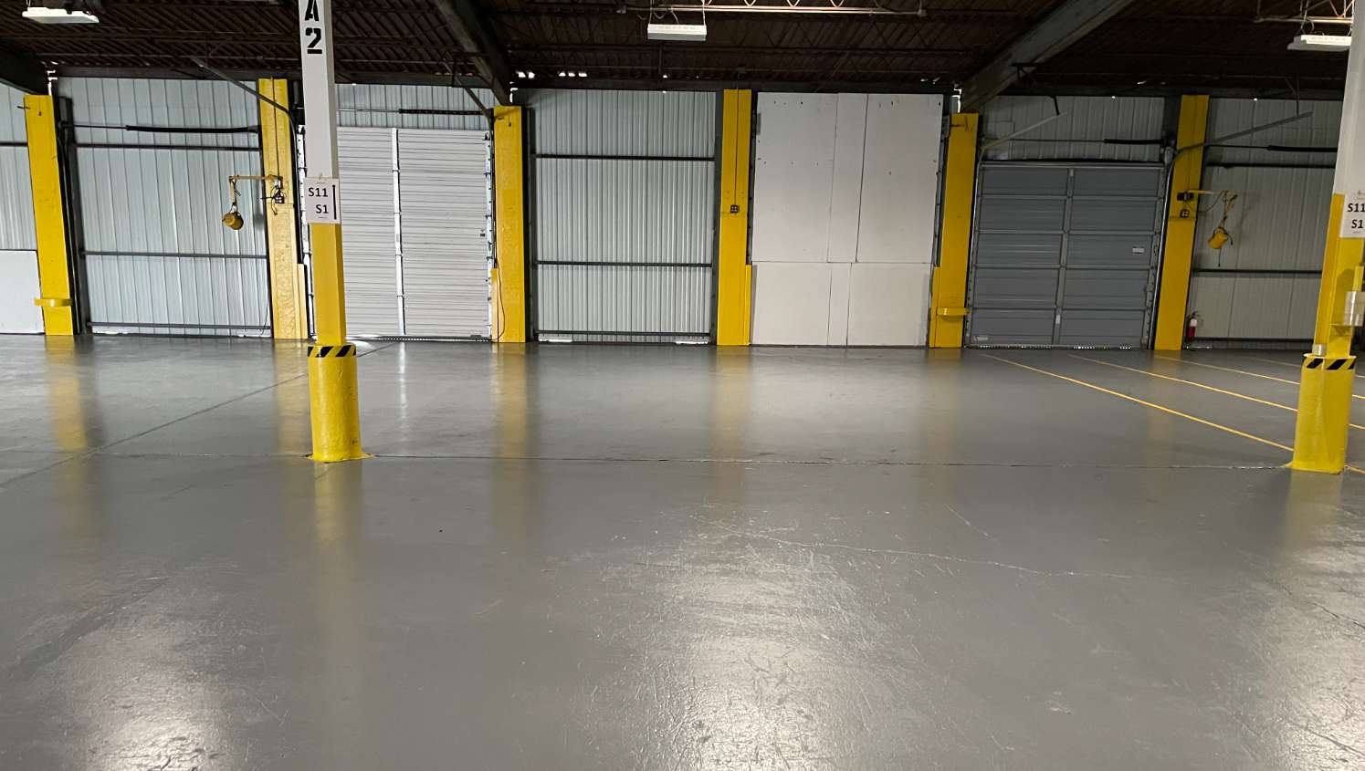 warehouse floor needing to be striped