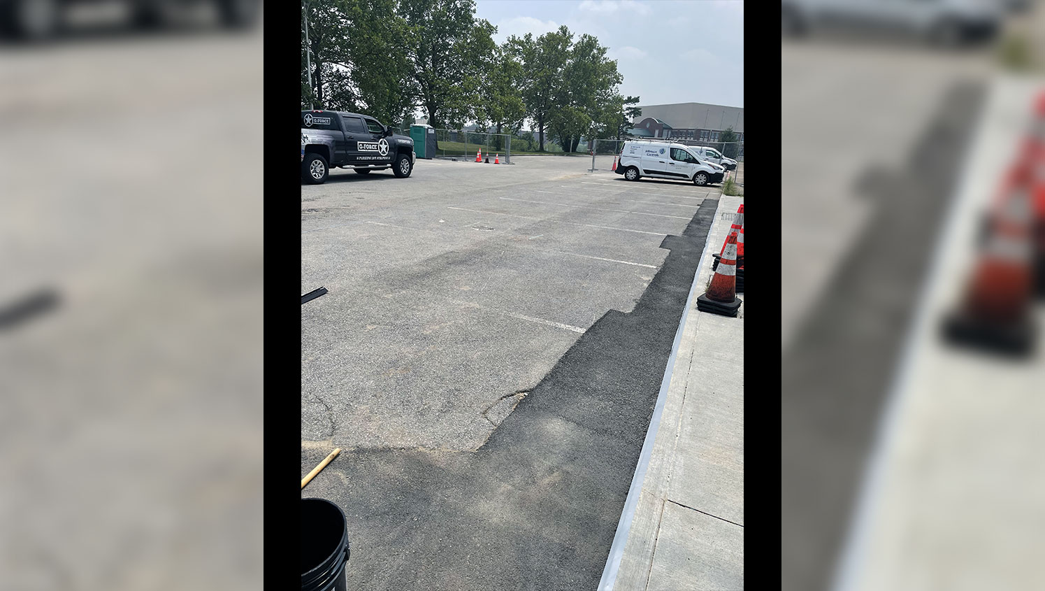 parking lot before receiving parking lot striping services in richmond, ky