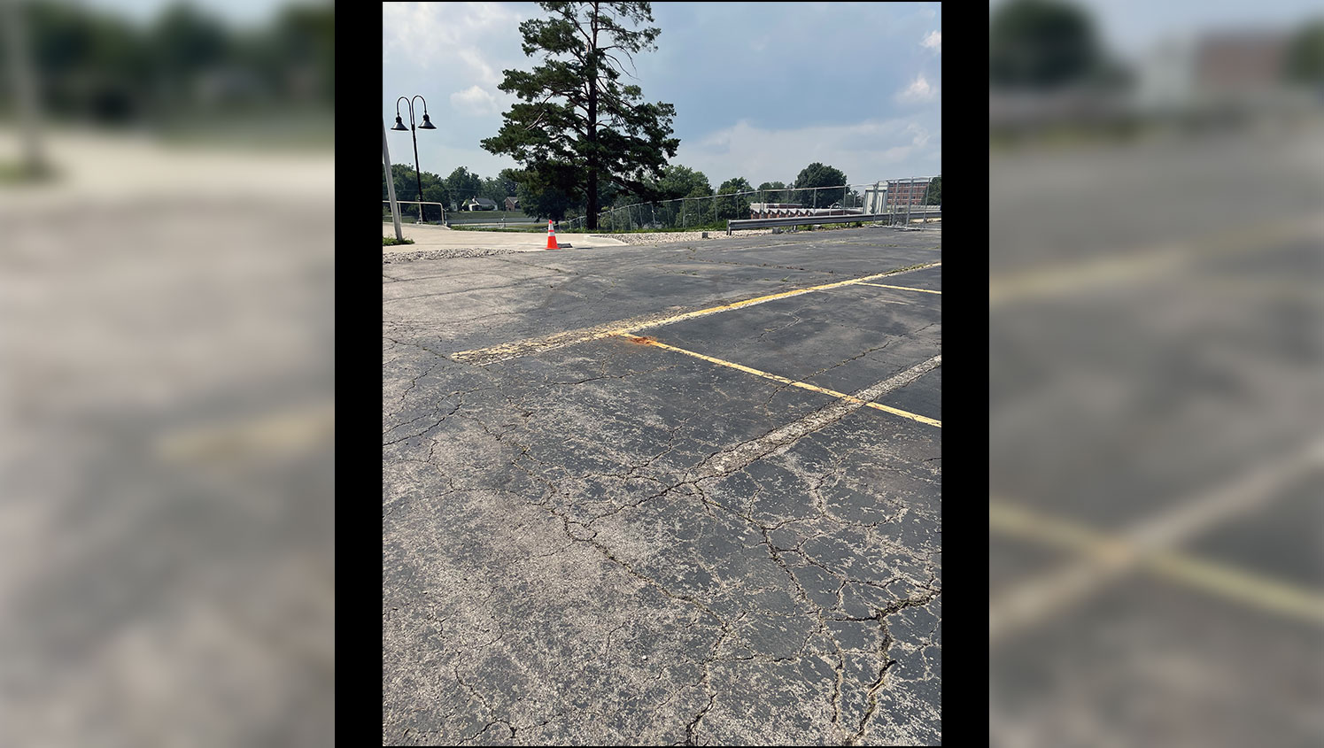 parking lot in need of line striping services