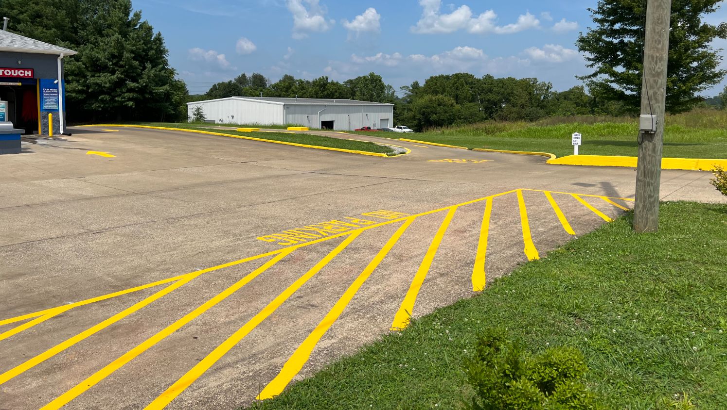 parking lot striping for auto wash in elizabethtown, ky