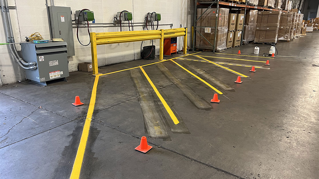 Line Striping for Electrolux Warehouse in Louisville, KY image