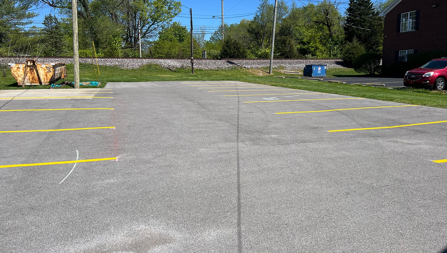 146 chiropractic parking lot after fresh painted lines