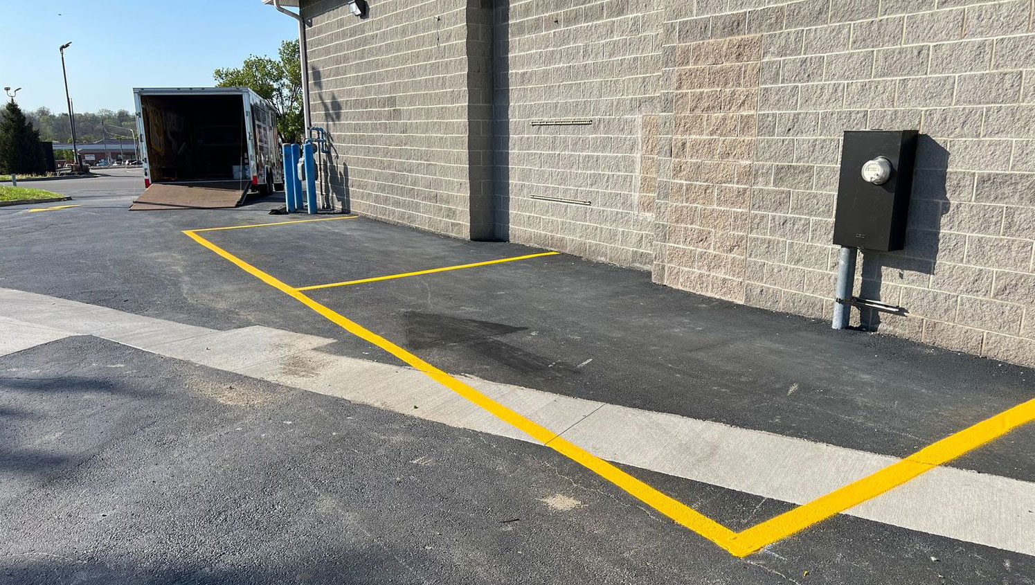 completed line marking project in La Grange, KY