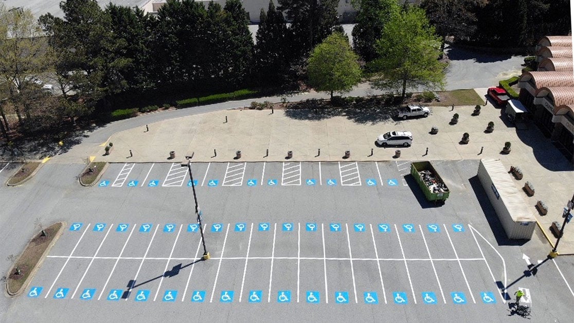 Line Striping for Church in College Park, GA