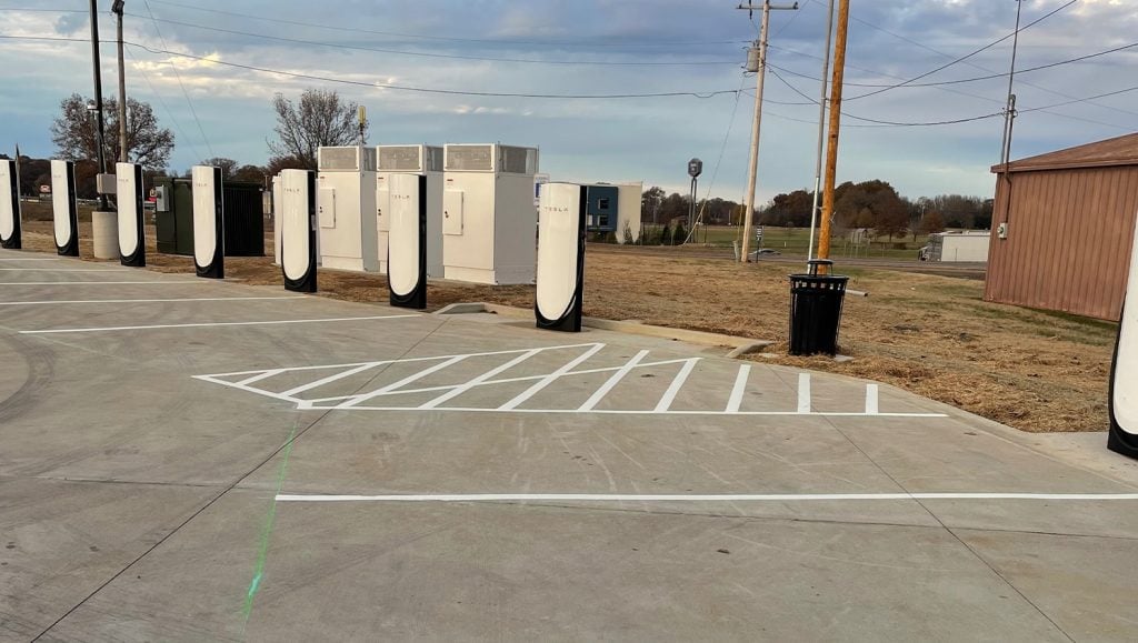 Fast Stop parking lot freshly painted