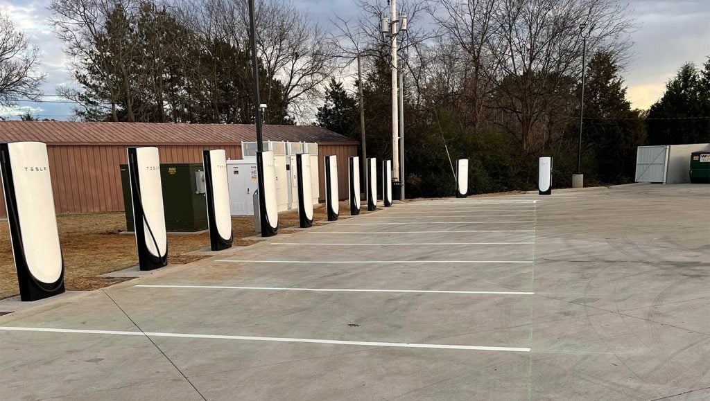 ev charging bay markings for Fast Stop parking lot