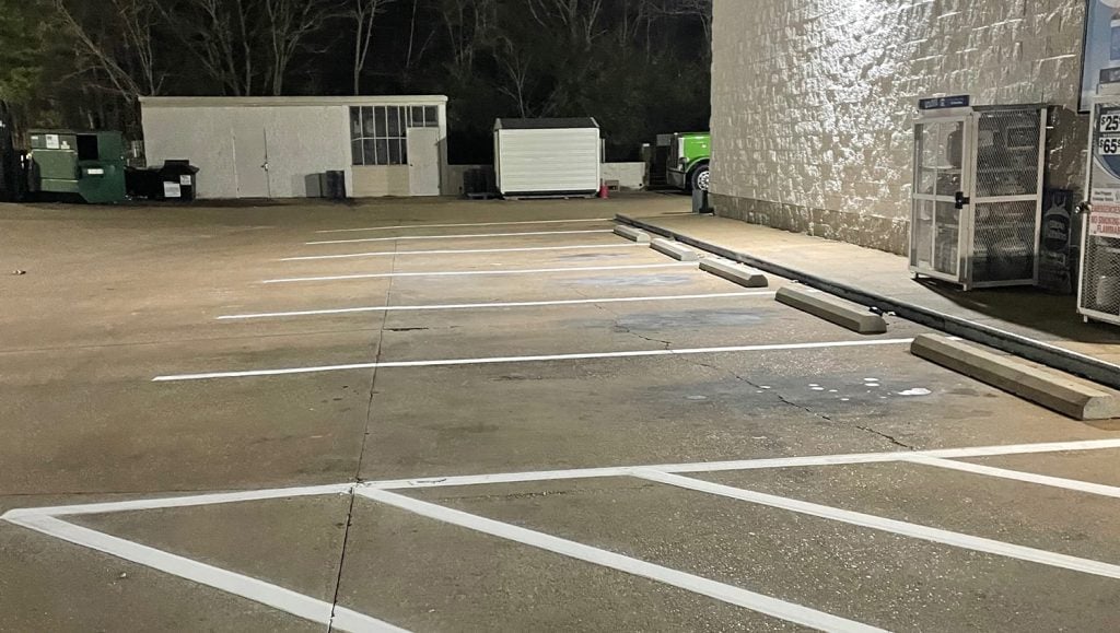 Circle K parking lot freshly painted