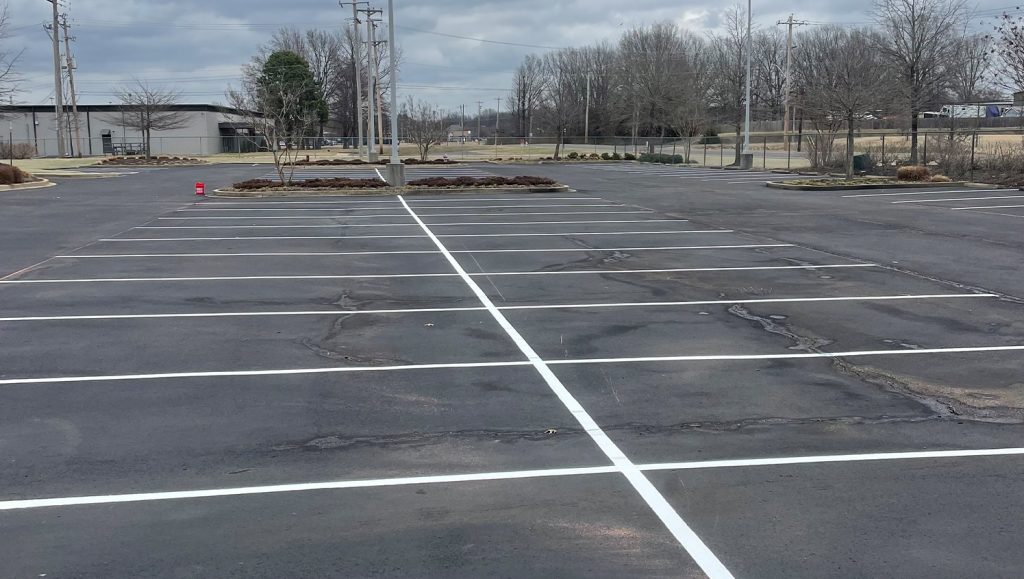 Stryker Medical parking lot freshly painted