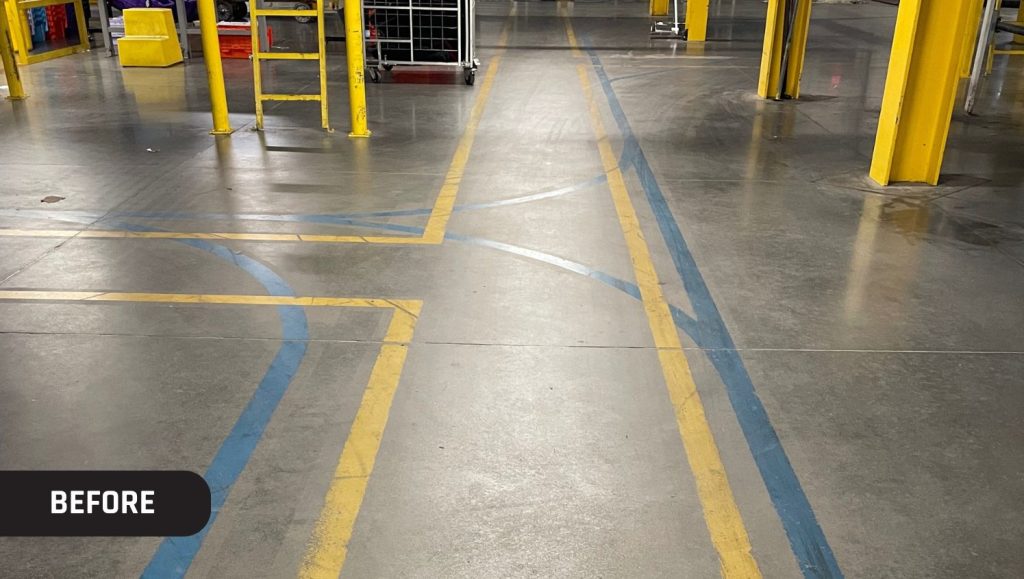FedEx Ground warehouse with faded lines
