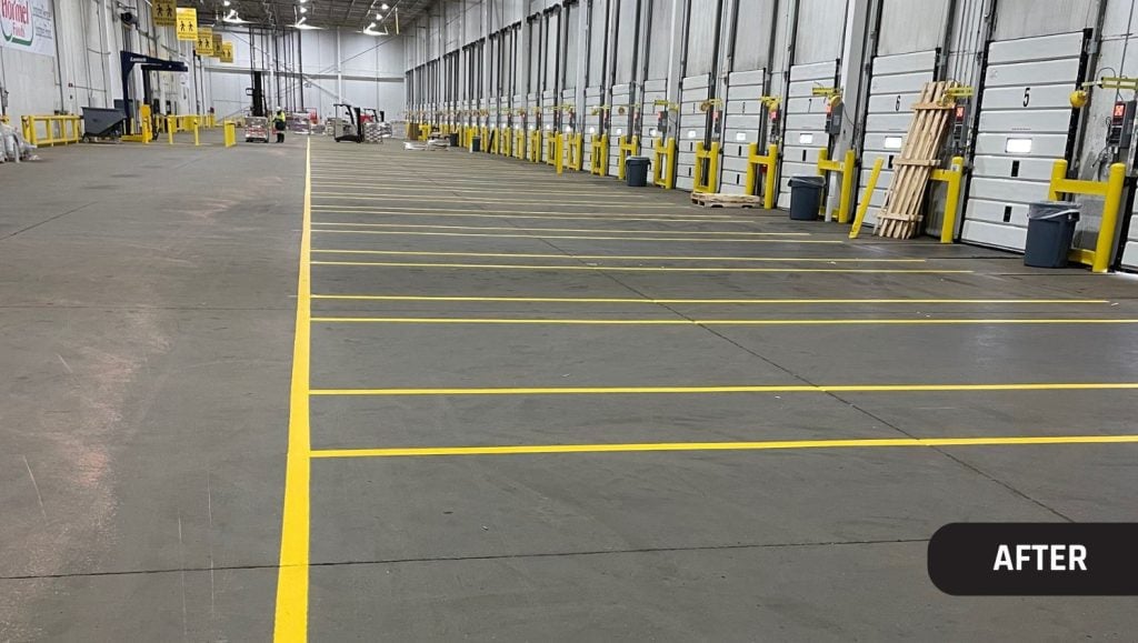 DHL warehouse freshly painted