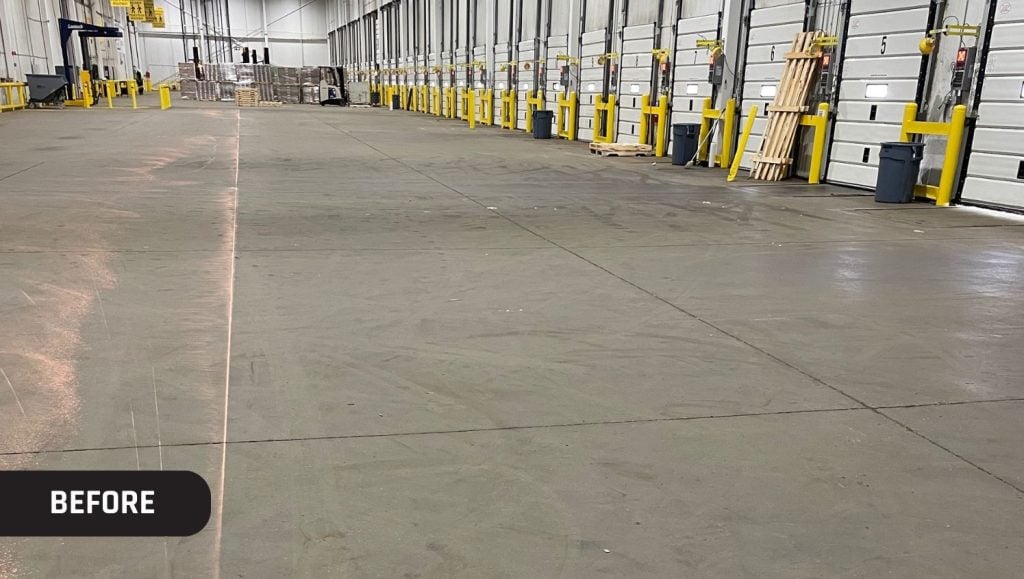 DHl warehouse with no line markings