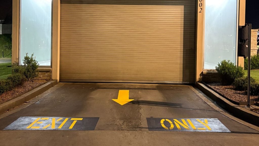 front view of Glide Express Car Wash parking lot