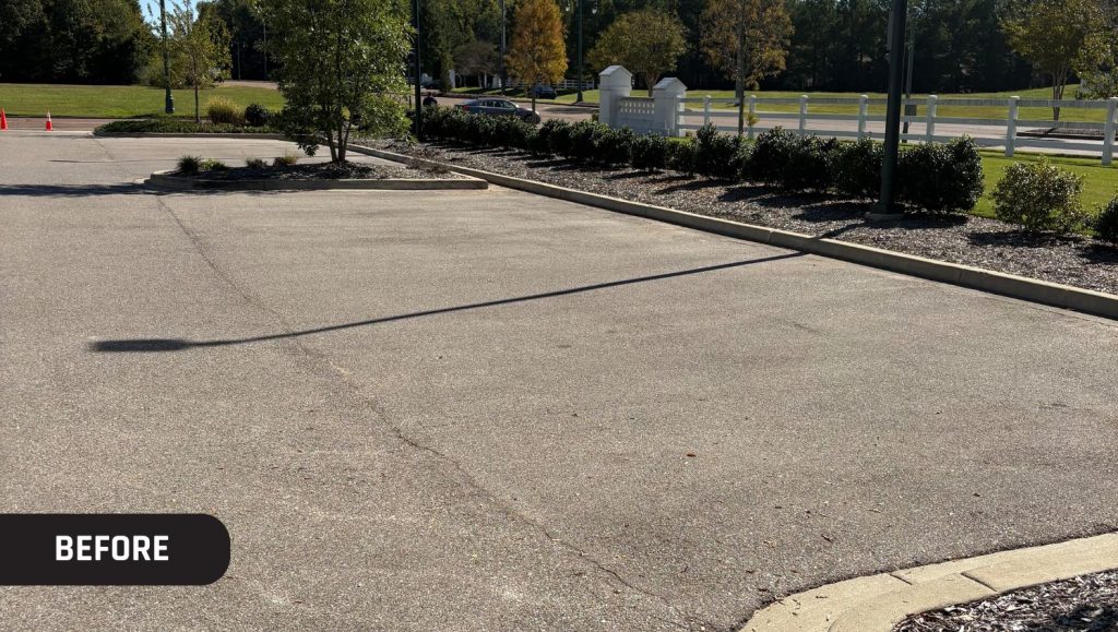 The Learning Experience parking lot with no parking lines